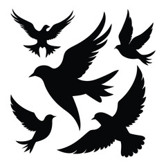 silhouette of eagle set