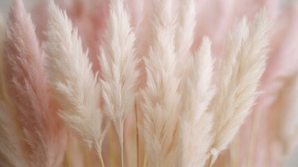 Pampas grass in soft pastel tones, a dreamy boho moment with ethereal lightness