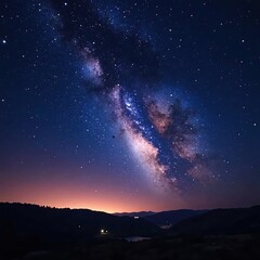 Fototapeta premium starry night sky with glittering stars on dark canvas, space, heavenly