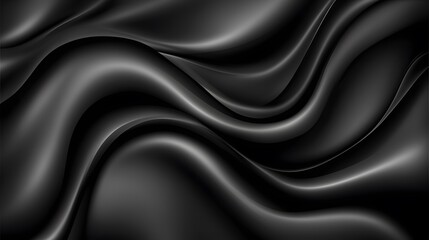 Fototapeta premium Abstract Black Waves Elegant Swirling Smooth Dark Background Texture