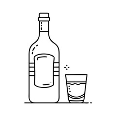 vodka bottle icon, vodka bottle vector illustration-simple illustration of vodka bottle, perfect for vodka bottle logos and icons