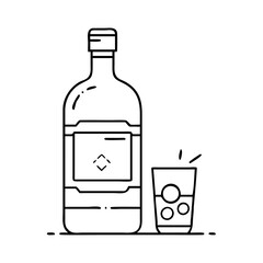 vodka bottle icon, vodka bottle vector illustration-simple illustration of vodka bottle, perfect for vodka bottle logos and icons