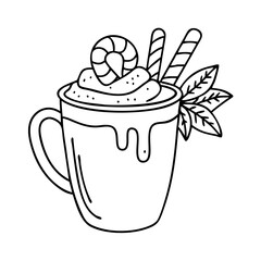 peppermint hot chocolate icon, peppermint hot chocolate vector illustration-simple illustration of peppermint hot chocolate, perfect for peppermint hot chocolate logos and icons