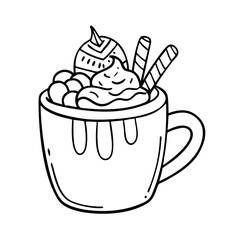 peppermint hot chocolate icon, peppermint hot chocolate vector illustration-simple illustration of peppermint hot chocolate, perfect for peppermint hot chocolate logos and icons