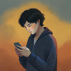 young woman with mobile phone