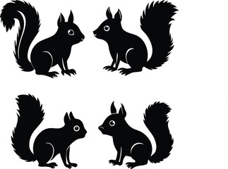 squirrel Silhouette vector illustration