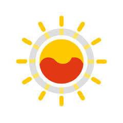 Minimalist Sun Icon On Black Background Depicting Summer Heat And Radiance Suitable For Weather Forecast And Season Designs