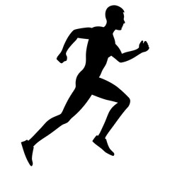 Silhouette Of Runner In Action On White Background Represents Motion Fitness And Athleticism Perfect For Sports Themed Designs