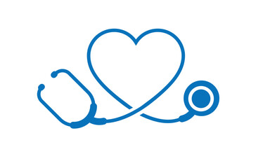 Stethoscope love icon vector