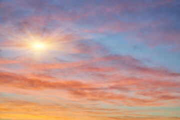 Pastel Colored Sunset Sky