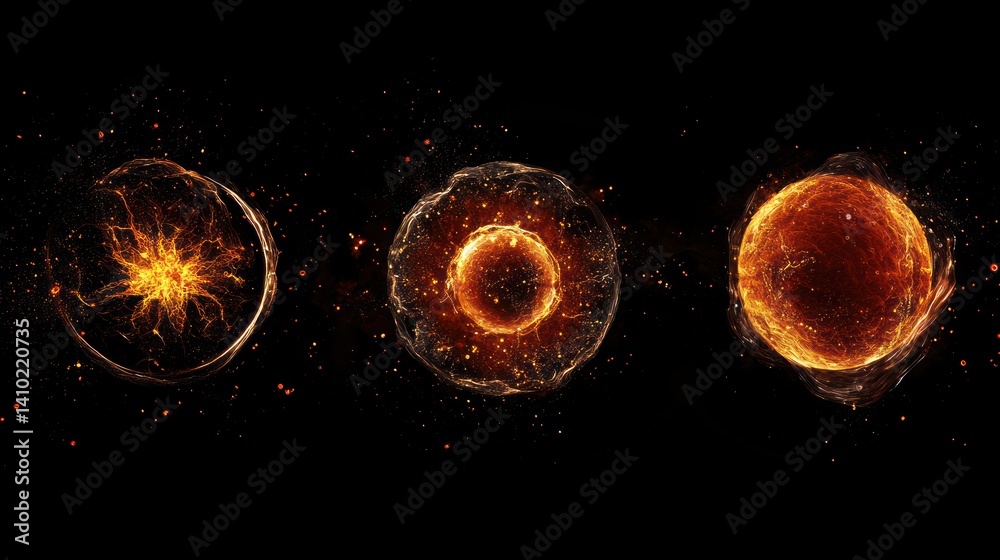 Wall mural cellular division process (mitosis), highlighting the fascinating stages of cell division in a drama