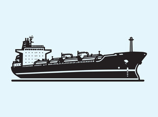 Obraz premium Tanker Vessel Silhouette Clipart