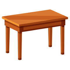 Isometric Style Illustration Of A Wooden Table With Brown Color Palette On A Plain White Background Perfect For Design Assets