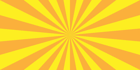 Orange sun rays sunbeam summer Abstract stripe yellow ad cartoon sun rays background.