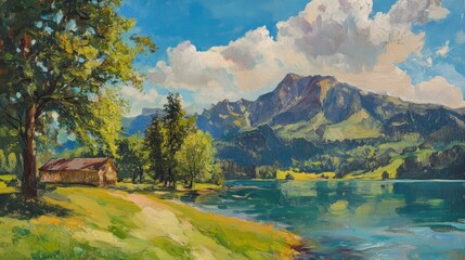 Fototapeta premium Seealpsee and Shoreline in Summer