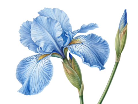 stunning iris flower with delicate blue petals showcases intricate details and vibrant colors, embodying nature beauty and elegance