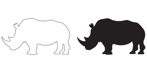 Abstract rhino vector design – unique artistic animal form for contemporary visuals – rhino silhouette – rhino vector – rhino illustration – rhino outline – rhino icon – rhino line art

