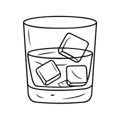 glass of whiskey on rocks icon, glass of whiskey on rocks vector illustration-simple illustration of glass of whiskey on rocks, perfect for glass of whiskey on rocks logos and icons