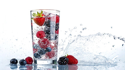Radiant Berry Inside a Sparkling Water Crystal