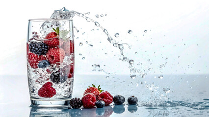 Radiant Berry Inside a Sparkling Water Crystal