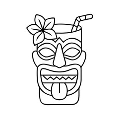 tiki drink icon, tiki drink vector illustration-simple illustration of tiki drink, perfect for tiki drink logos and icons