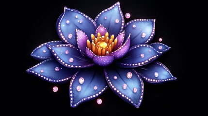 Fototapeta premium Illuminated Jewel Encrusted Lotus Flower Design