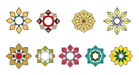 set of floral elements