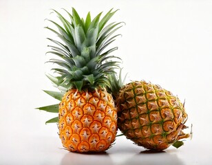 Fototapeta premium Pineapple ananaswhitet background 