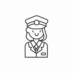 Train conductor transportation staff icon vector sign