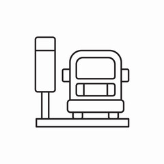 Bus stop public transport icon vector sign