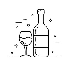 red wine bottle icon, red wine bottle vector illustration-simple illustration of red wine bottle, perfect for red wine bottle logos and icons