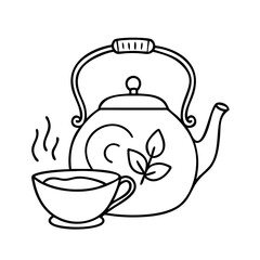 green tea pot icon, green tea pot vector illustration-simple illustration of green tea pot, perfect for green tea pot logos and icons