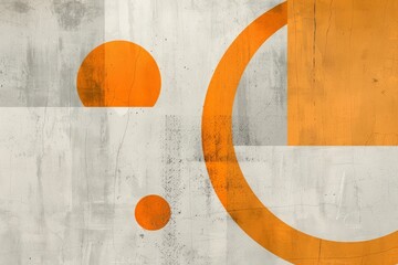 Abstract orange shapes on textured gray background for design projects