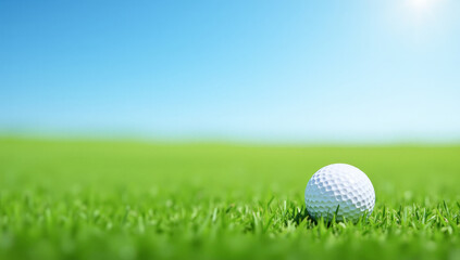 Obraz premium golf ball on green grass , minimalism