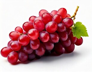 Fototapeta premium red grapes bunch isolated on white background. Generative AI