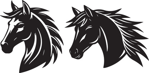 horse head silhouette art design