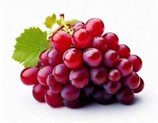 Fototapeta premium red grapes bunch isolated on white background. Generative AI