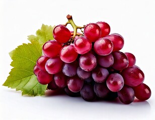 Fototapeta premium red grapes bunch isolated on white background. Generative AI