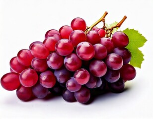 Fototapeta premium red grapes bunch isolated on white background. Generative AI