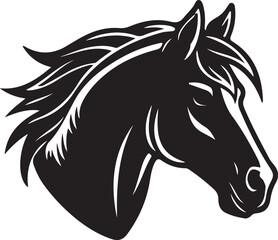 art black horse silhouette vector