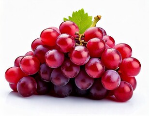 Fototapeta premium red grapes bunch isolated on white background. Generative AI