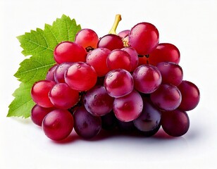 Fototapeta premium red grapes bunch isolated on white background. Generative AI