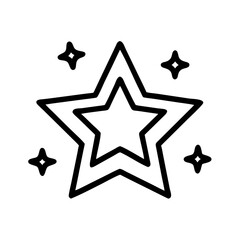 Obraz premium Simple Star Icon with Sparkles 