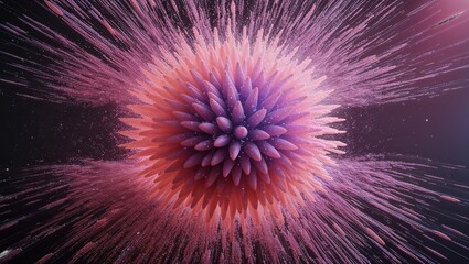 Obraz premium Ilustración de estructura esférica fractal con elementos puntiagudos y detalles intrincados en un entorno de fantasía