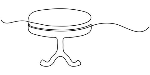 Vector illustration of A simple sticker of a wooden table, perfect for projects related to home, furniture, or interior design, Continuous single line table desk interior furniture. One line drawing. 