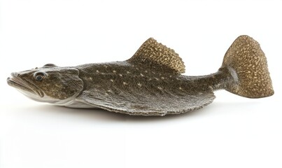 Close-up of a Greenland Halibut on White Background