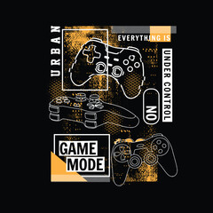 Game Mode On joy stick game pad grunge splatter graphic tee