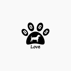 I love my dog icon, print symbol isolated on white background. 