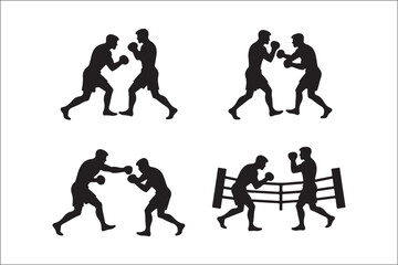 Fototapeta premium Boxer Silhouette Vector | Fighter SVG Clipart for Combat Sports DesignsBoxing SVG Silhouette | Punching Fighter Vector for T-Shirts & LogosMMA Boxer Vector | Martial Arts Silhouette Clipart for DI