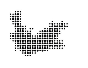 Symbol Map of the Province Western Cape (South Africa) showing the territory with a pattern of black circles